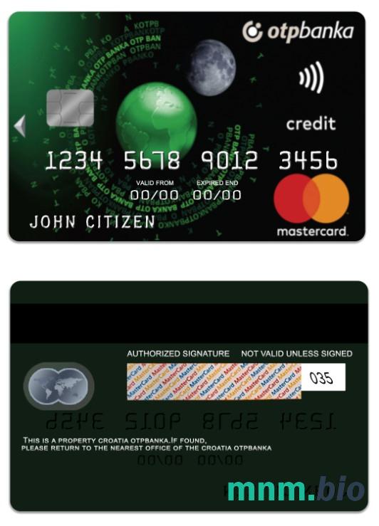 Croatia OTP Banka Standard credit Mastercard przykład w formacie PSD